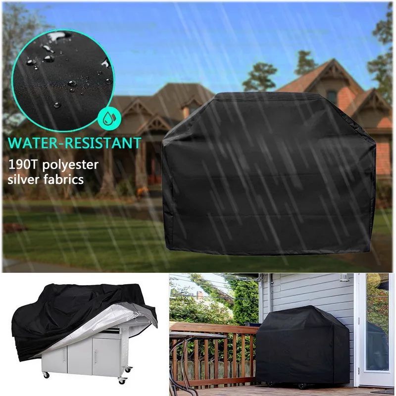 190T/210D BBQ Grill Barbeque Cover Anti-Dust Waterproof Weber BBQ Cover Outdoor Rain Protective Barbecue Cover