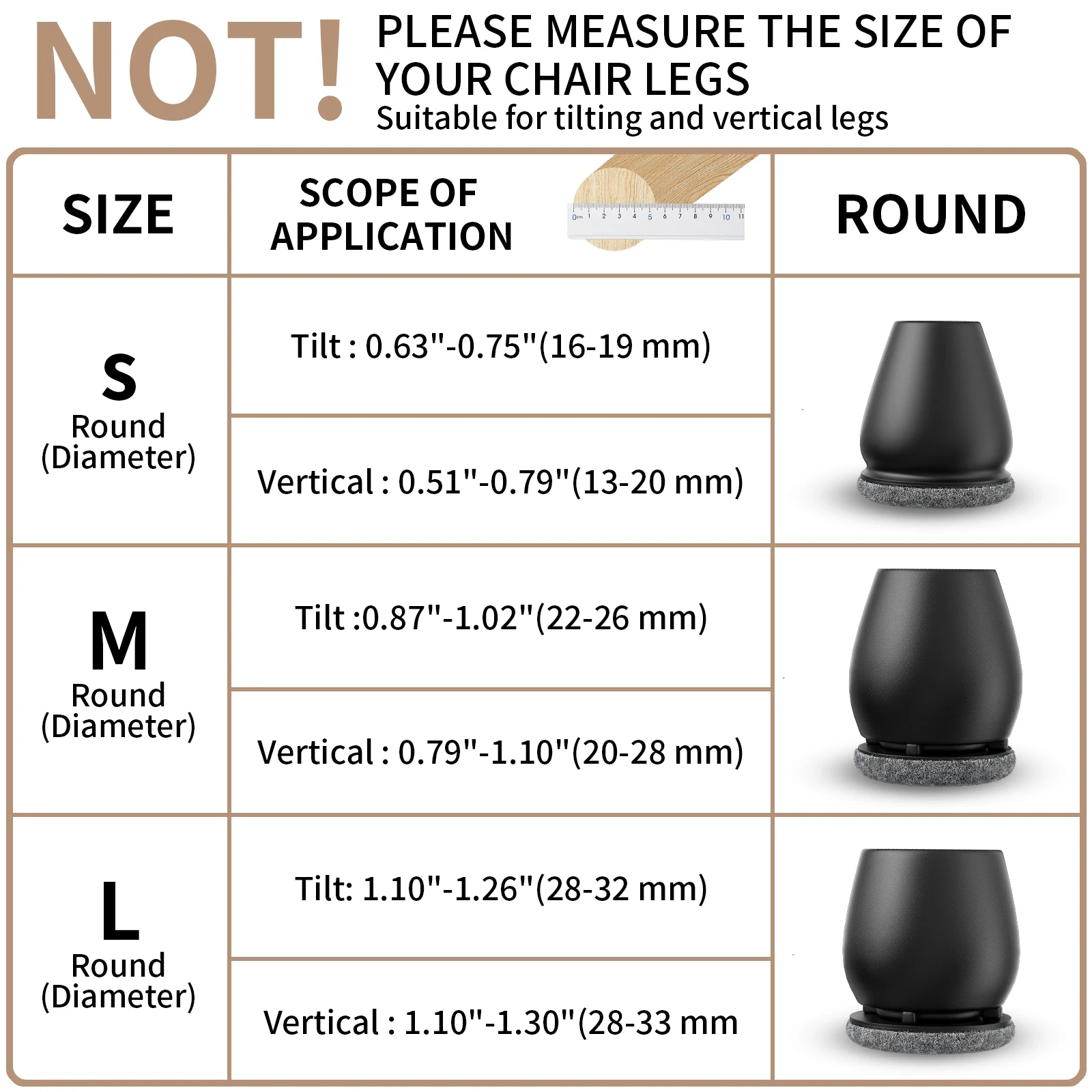 8PCS Silicone Chair Leg Floor Protectors Foot Cover Diagonal with Thick Wrap Felt Pads TPE Furniture Table Feet Protect Floors