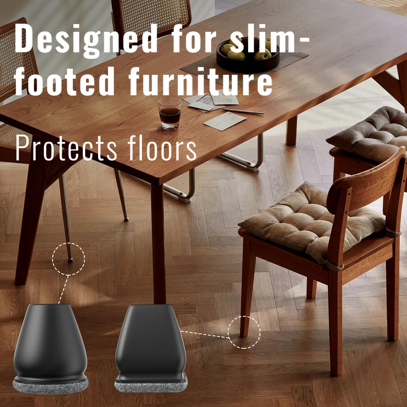 8PCS Silicone Chair Leg Floor Protectors Foot Cover Diagonal with Thick Wrap Felt Pads TPE Furniture Table Feet Protect Floors