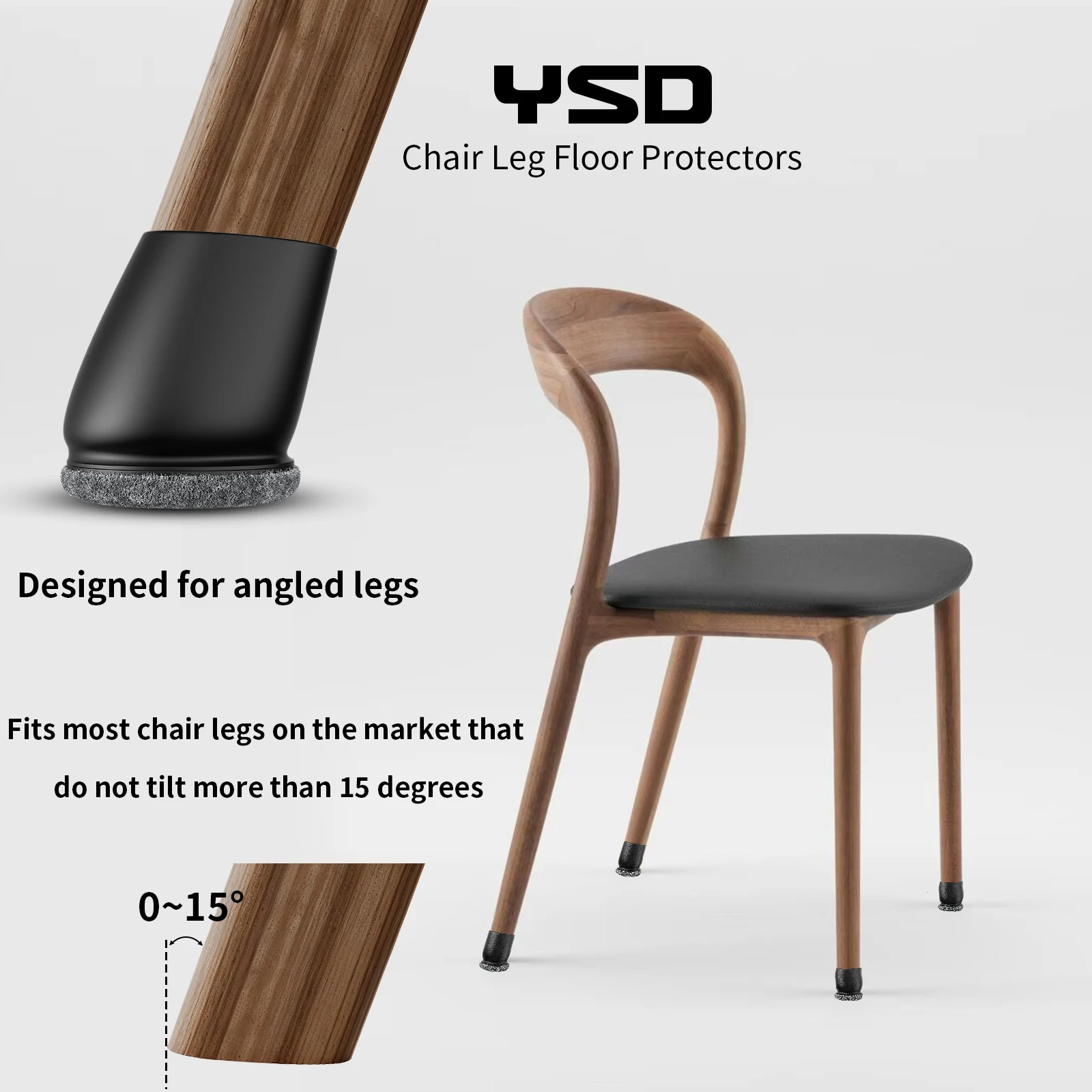8PCS Silicone Chair Leg Floor Protectors Foot Cover Diagonal with Thick Wrap Felt Pads TPE Furniture Table Feet Protect Floors