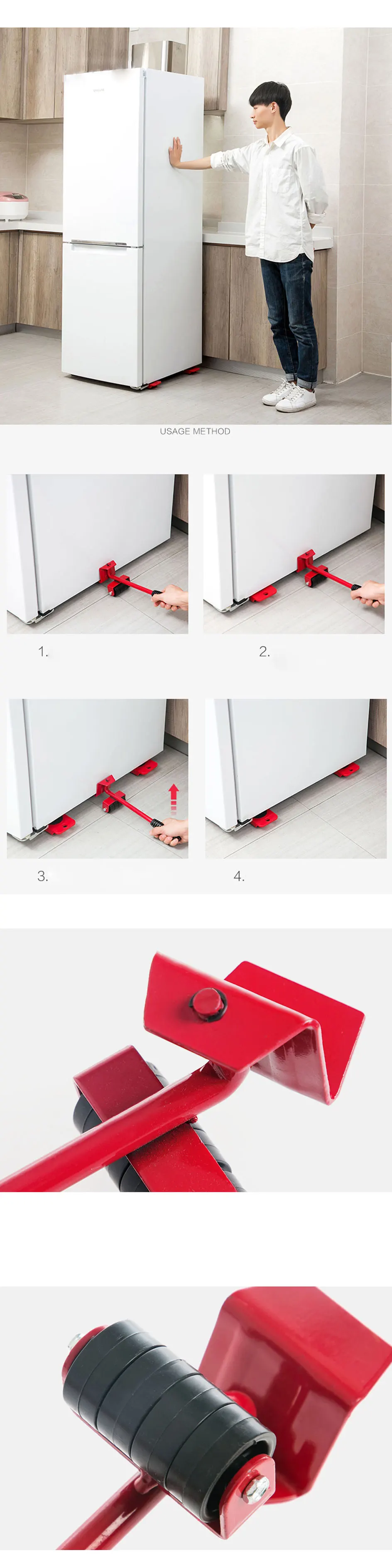 Heavy Furniture Moving Tool Transport Lifter Shifter Sofa Refrigerator Washing Machine Wheels Slider Roller Handling Equipment