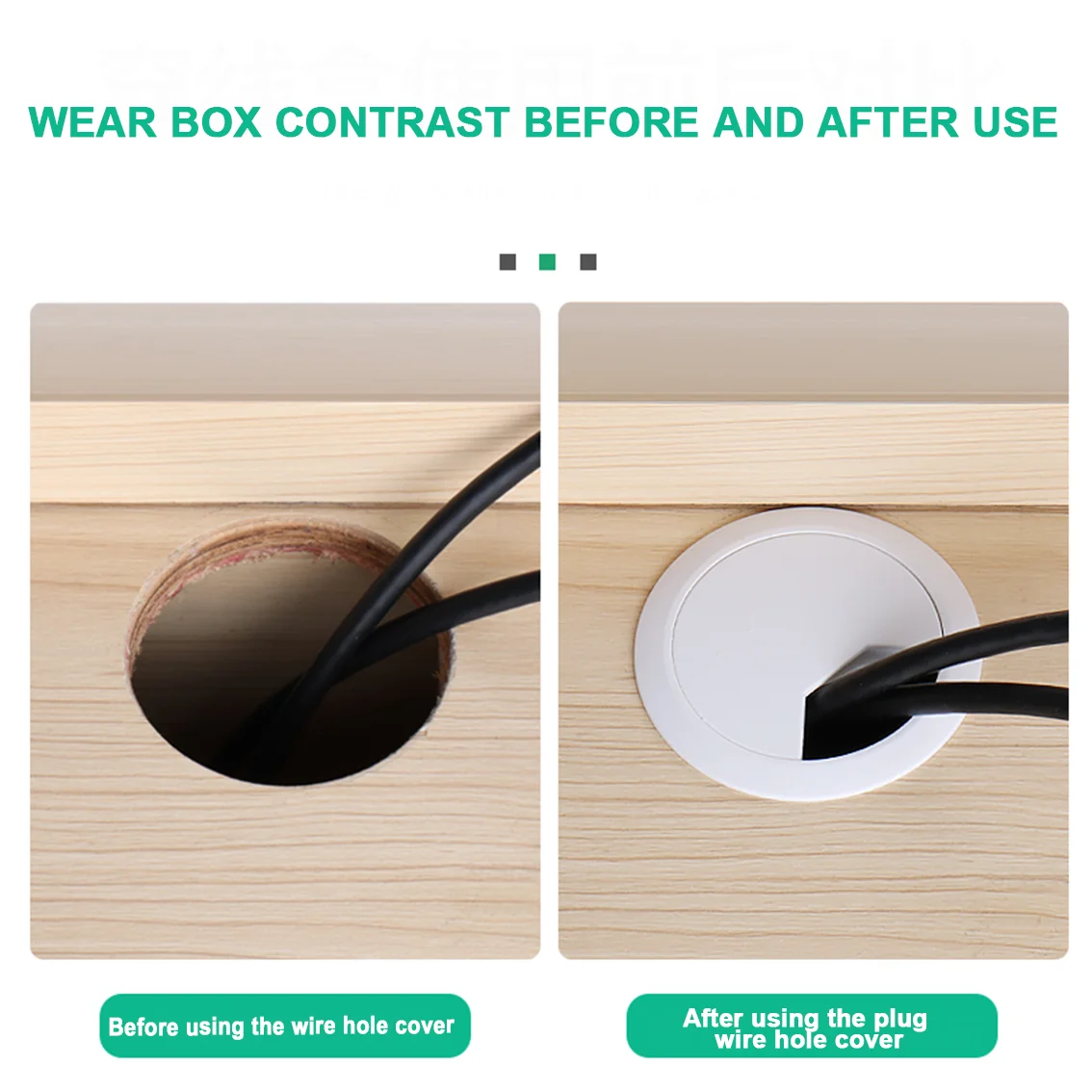 35mm 50mm 53mm 60mm 80mm Round Wire Hole Cover Computer Desk Wiring Box Cable Outlet Port Surface Line Box Furniture Hardware