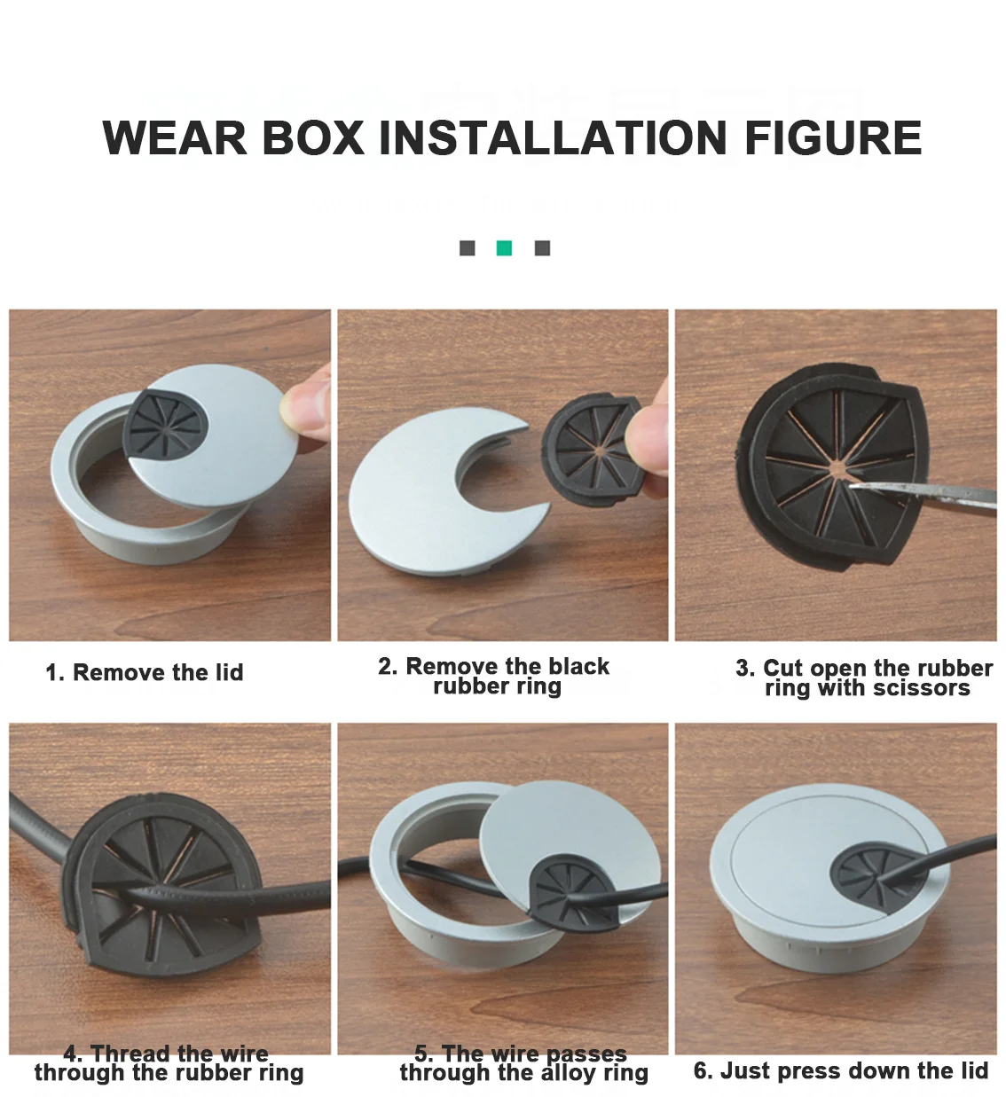 35mm 50mm 53mm 60mm 80mm Round Wire Hole Cover Computer Desk Wiring Box Cable Outlet Port Surface Line Box Furniture Hardware