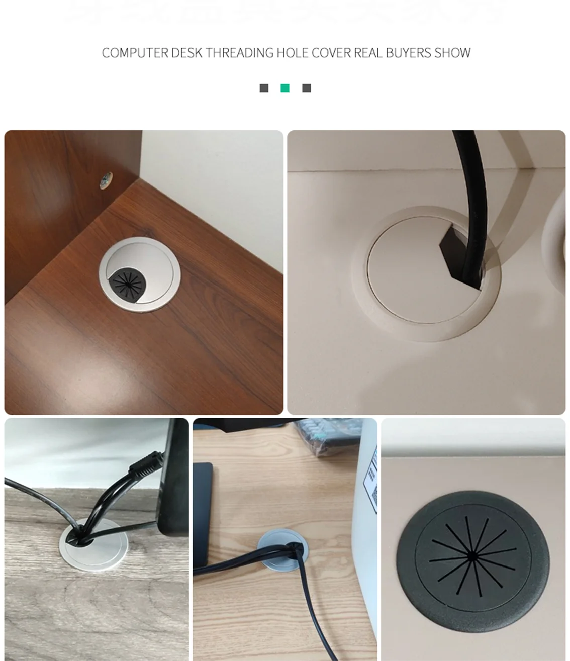 35mm 50mm 53mm 60mm 80mm Round Wire Hole Cover Computer Desk Wiring Box Cable Outlet Port Surface Line Box Furniture Hardware