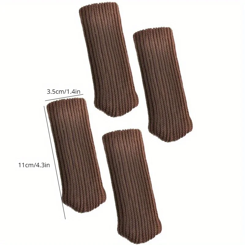 4Pcs Chair Leg Socks Cloth Gloves Floor Protection Knitting Wool Socks Furniture Feet Protectors