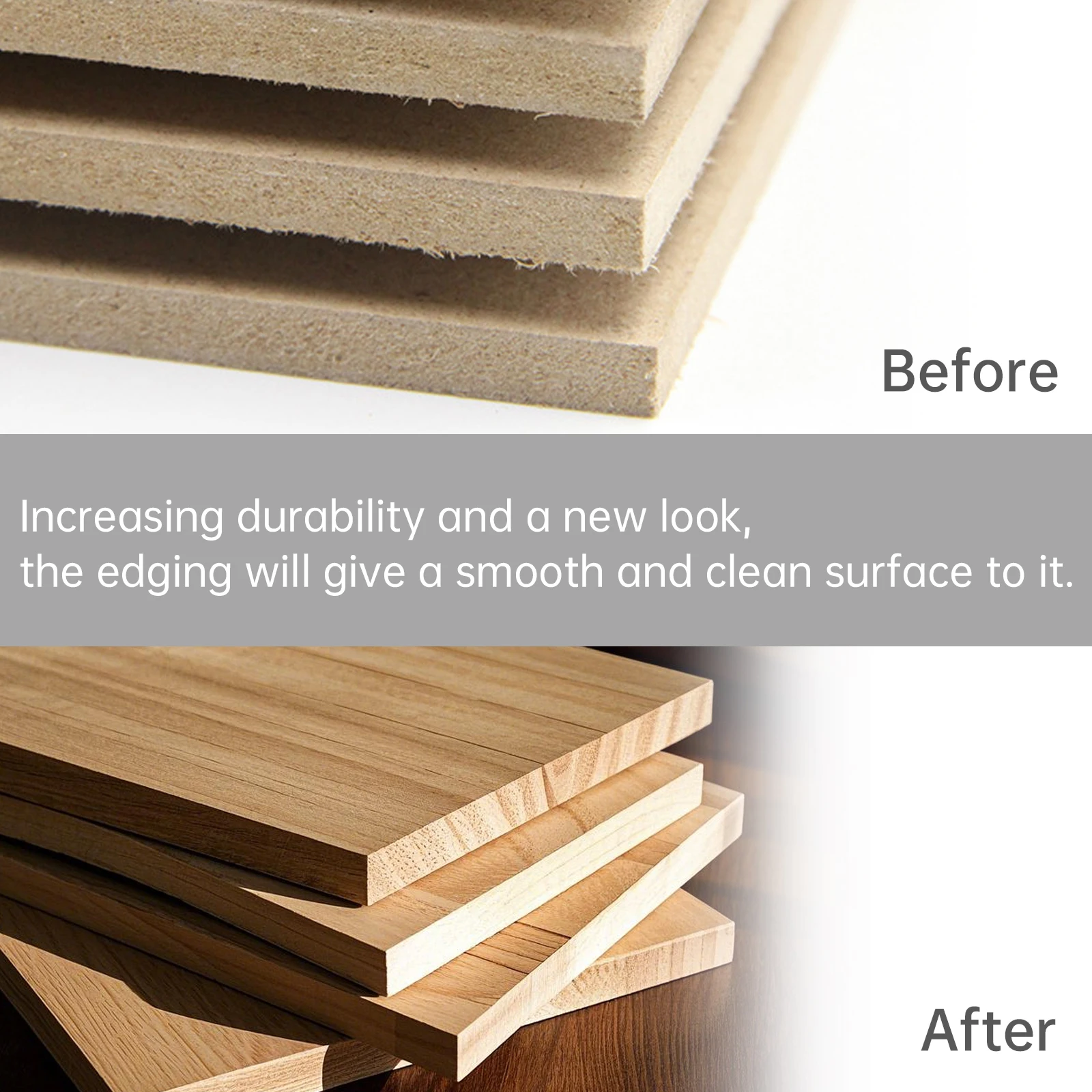 3/4 inch ×50 ft (1.9 cm × 15M)  Pre-glued Veneer Edging  Hot Melt Adhesive Melamine Edge Banding for Plywood Table / Cabinet