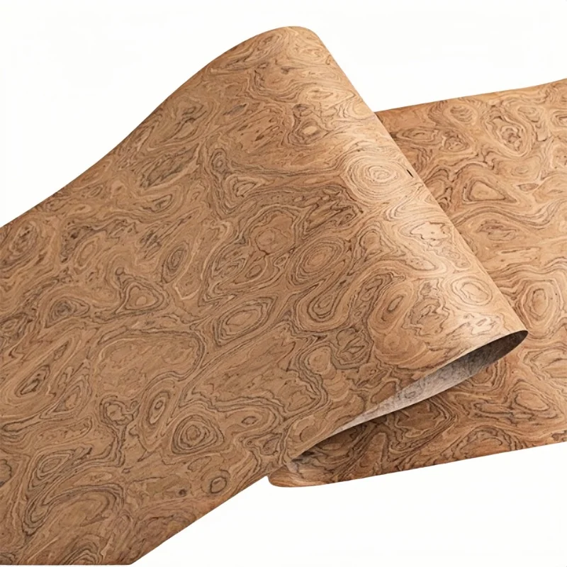 Technology Elm Burl Wood Veneer L:2.5MetersX58CM T:0.3/0.5mm for Luxury Furniture&Accent Walls Speaker Cabinet Decorative Panels