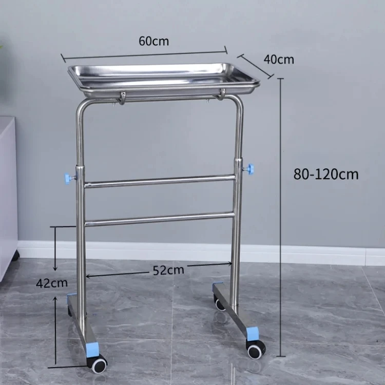Thickened Stainless Steel Trolley Medical Rack Barber Shop Trolley Hospital Surgery Tray Trolley Beauty Salon Auxiliary Cart