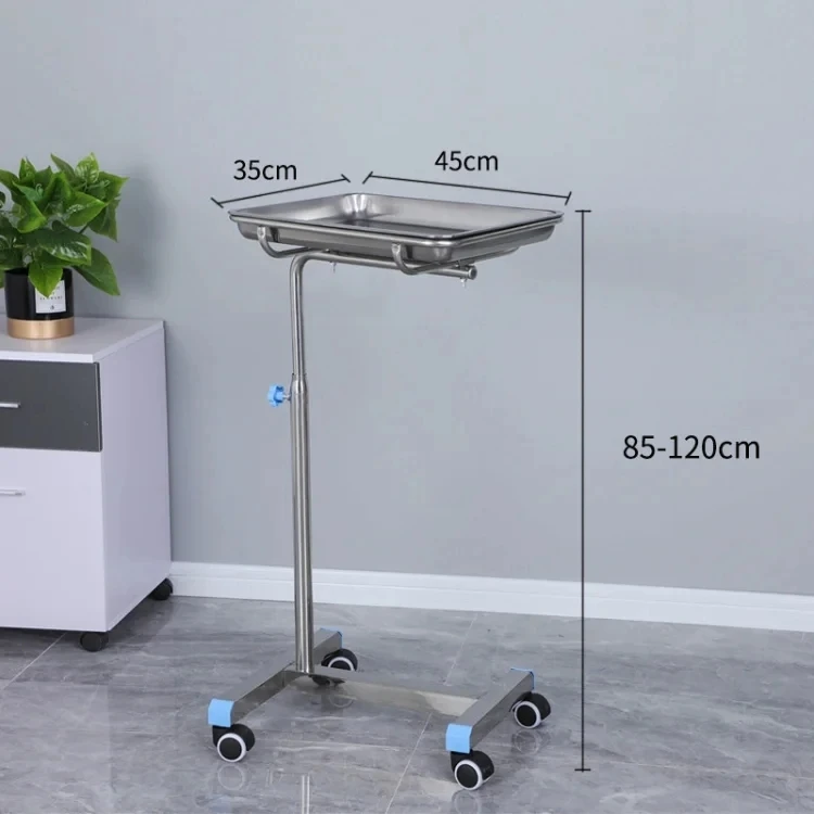 Thickened Stainless Steel Trolley Medical Rack Barber Shop Trolley Hospital Surgery Tray Trolley Beauty Salon Auxiliary Cart