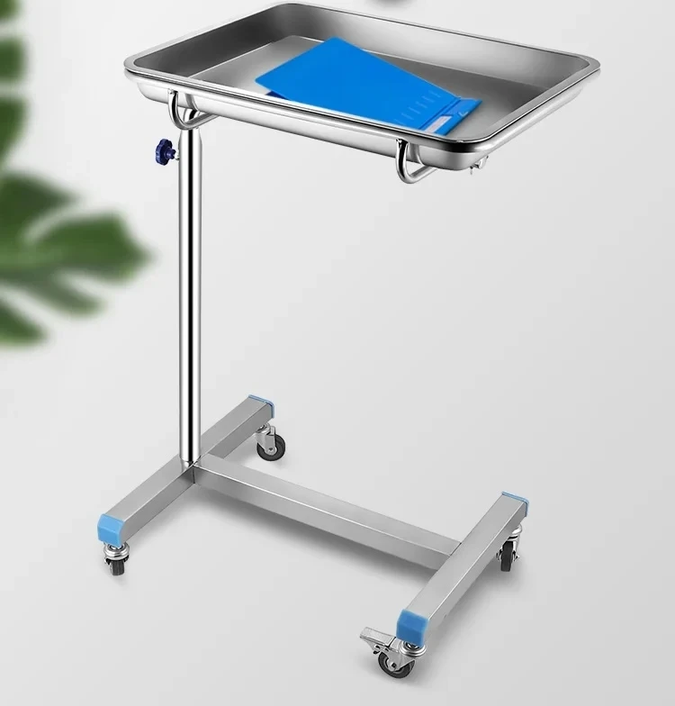 Thickened Stainless Steel Trolley Medical Rack Barber Shop Trolley Hospital Surgery Tray Trolley Beauty Salon Auxiliary Cart