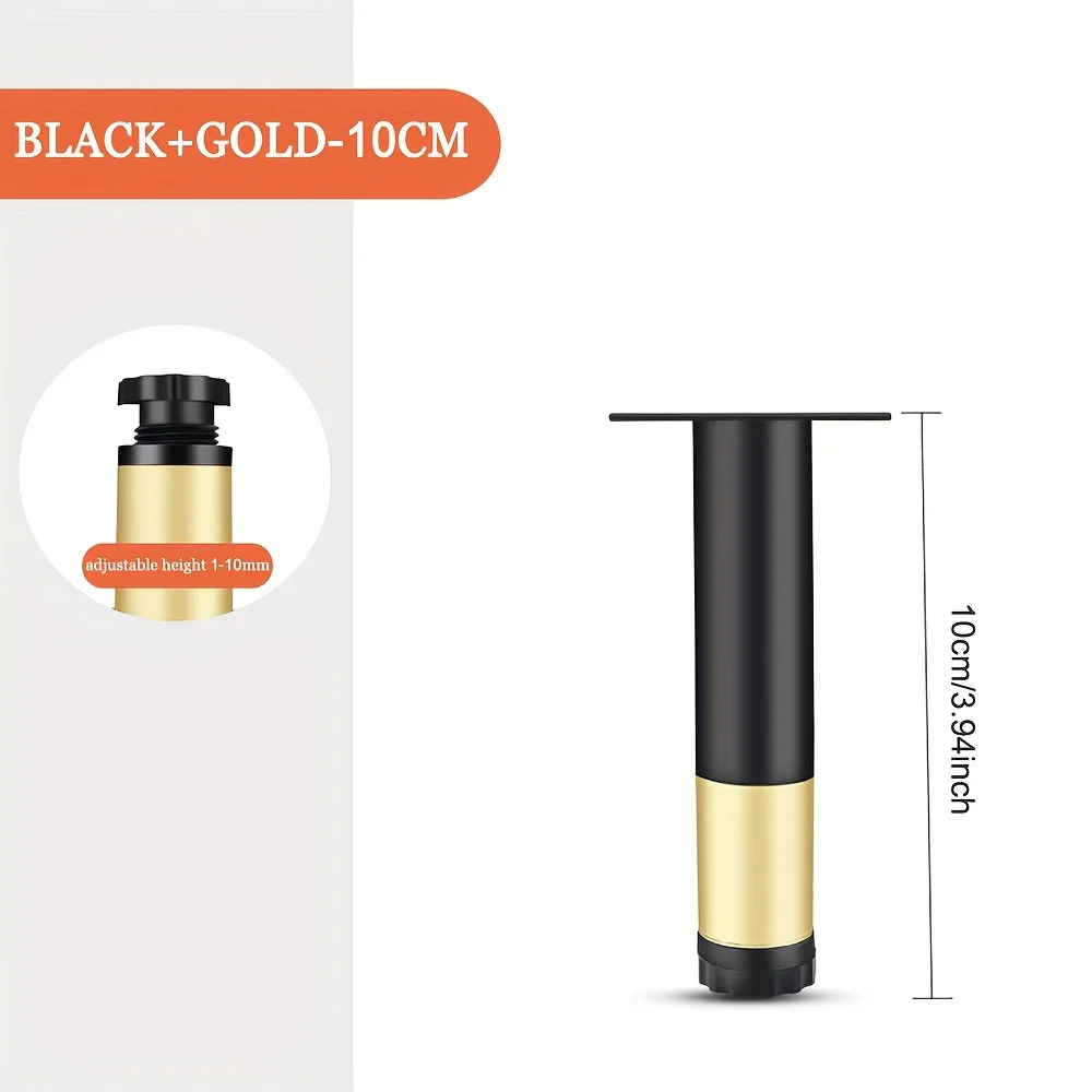 4 PCS 10cm Furniture Sofa Table Leg Round Tube Cabinet Leg Metal Feet Leg Accessories for Furniture Hardware Accessories