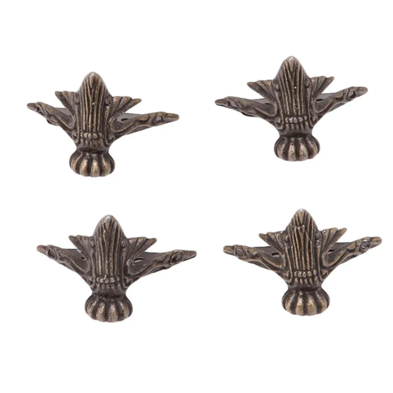 4/8pcs/set Antique Bronze Brass Jewelry Chest Wood Furniture Box Decorative Feet Leg Corner Protector Vintage Decoration New