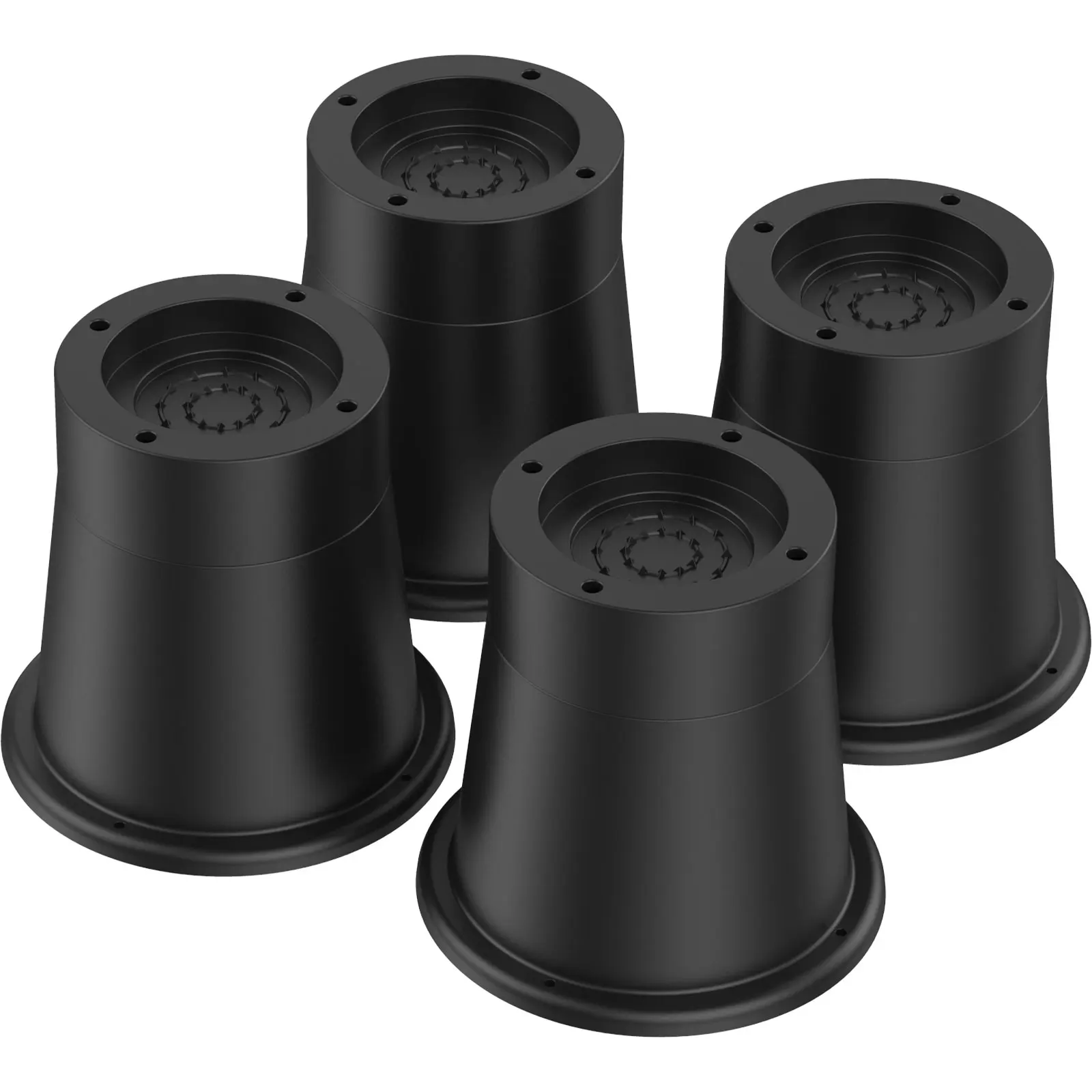 4/6/8Pcs Heavy Duty Rubber Sofa Cabinet Feet Leg Bed Risers Stand Round Furniture Risers Anti Slip Frame Riser Raising Blocks