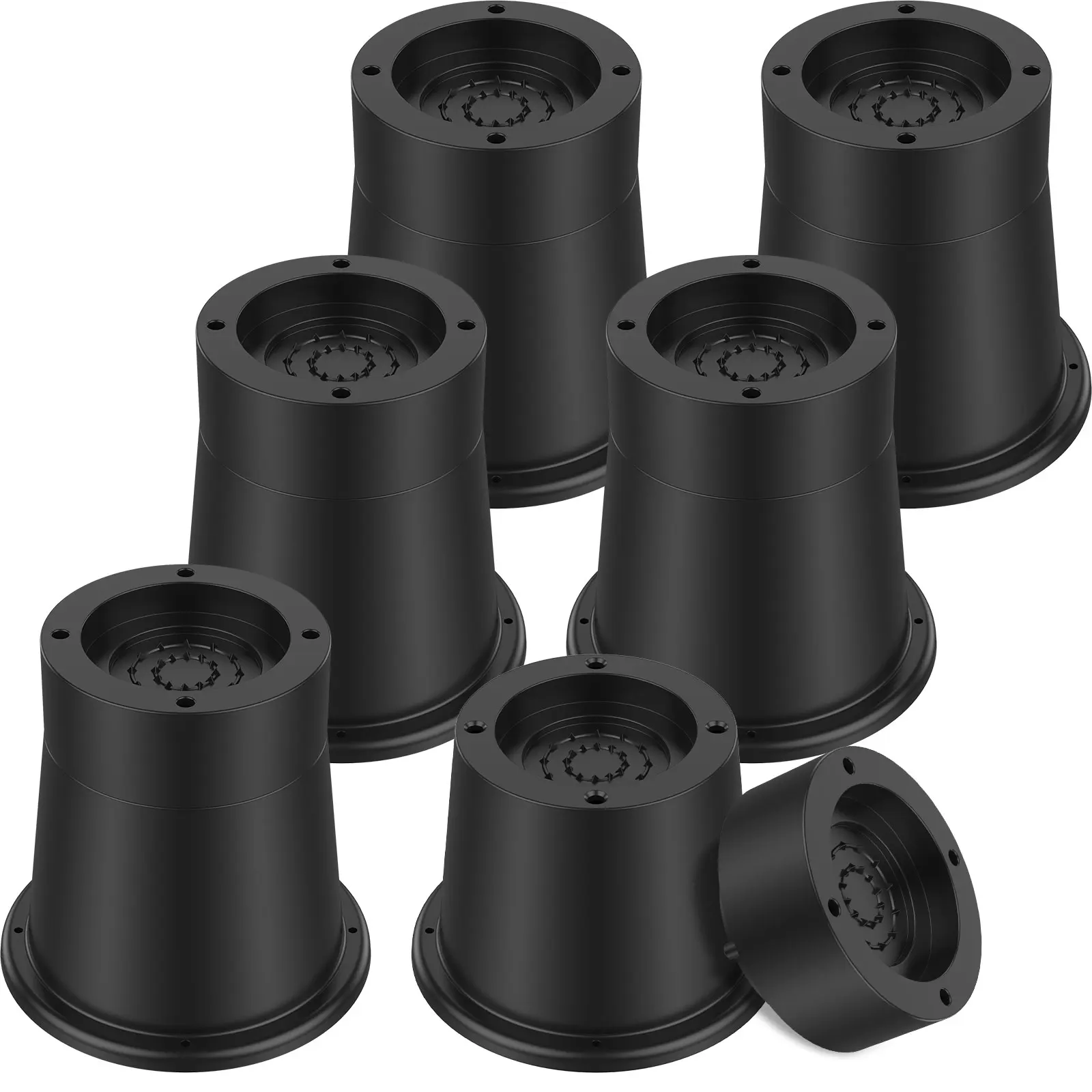 4/6/8Pcs Heavy Duty Rubber Sofa Cabinet Feet Leg Bed Risers Stand Round Furniture Risers Anti Slip Frame Riser Raising Blocks