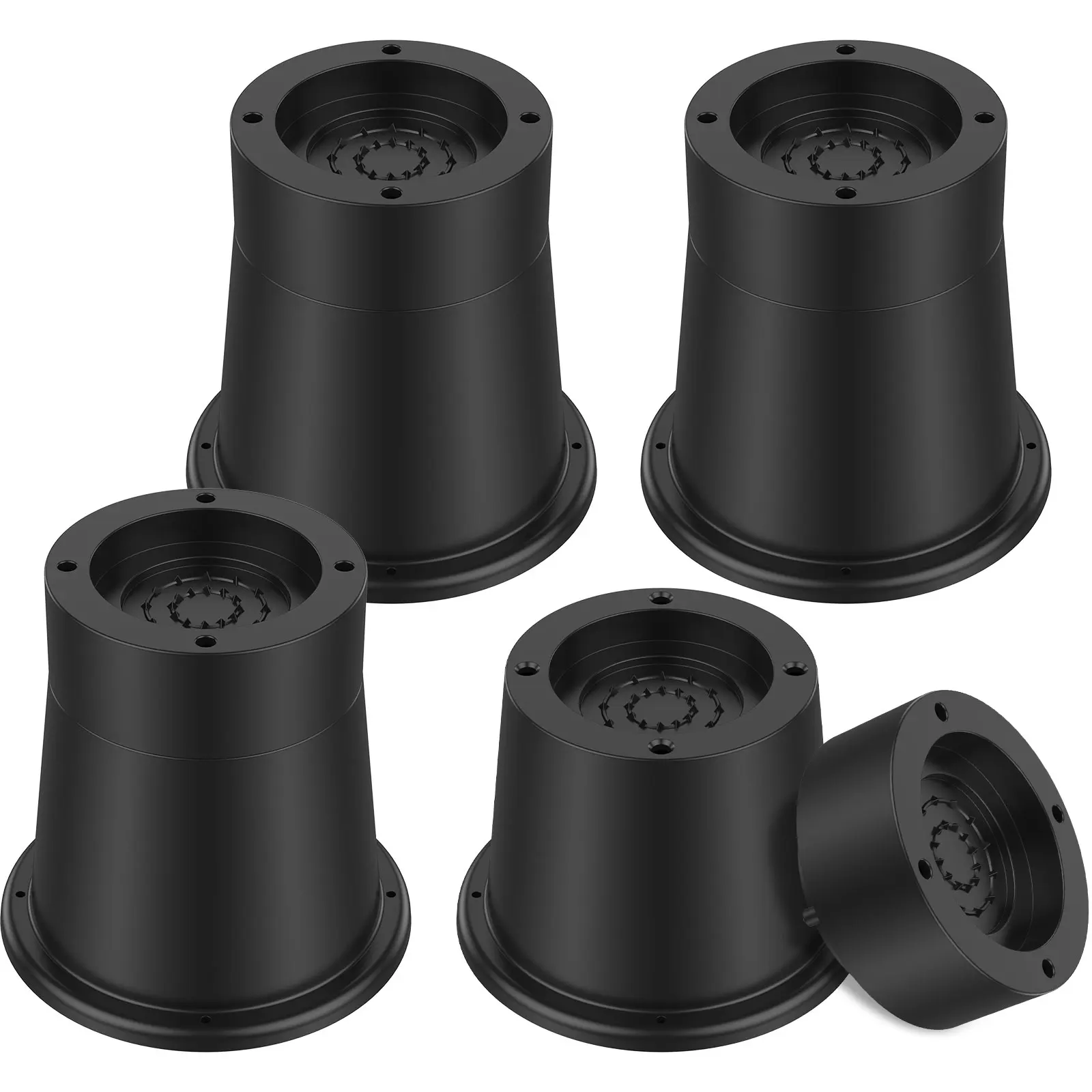 4/6/8Pcs Heavy Duty Rubber Sofa Cabinet Feet Leg Bed Risers Stand Round Furniture Risers Anti Slip Frame Riser Raising Blocks
