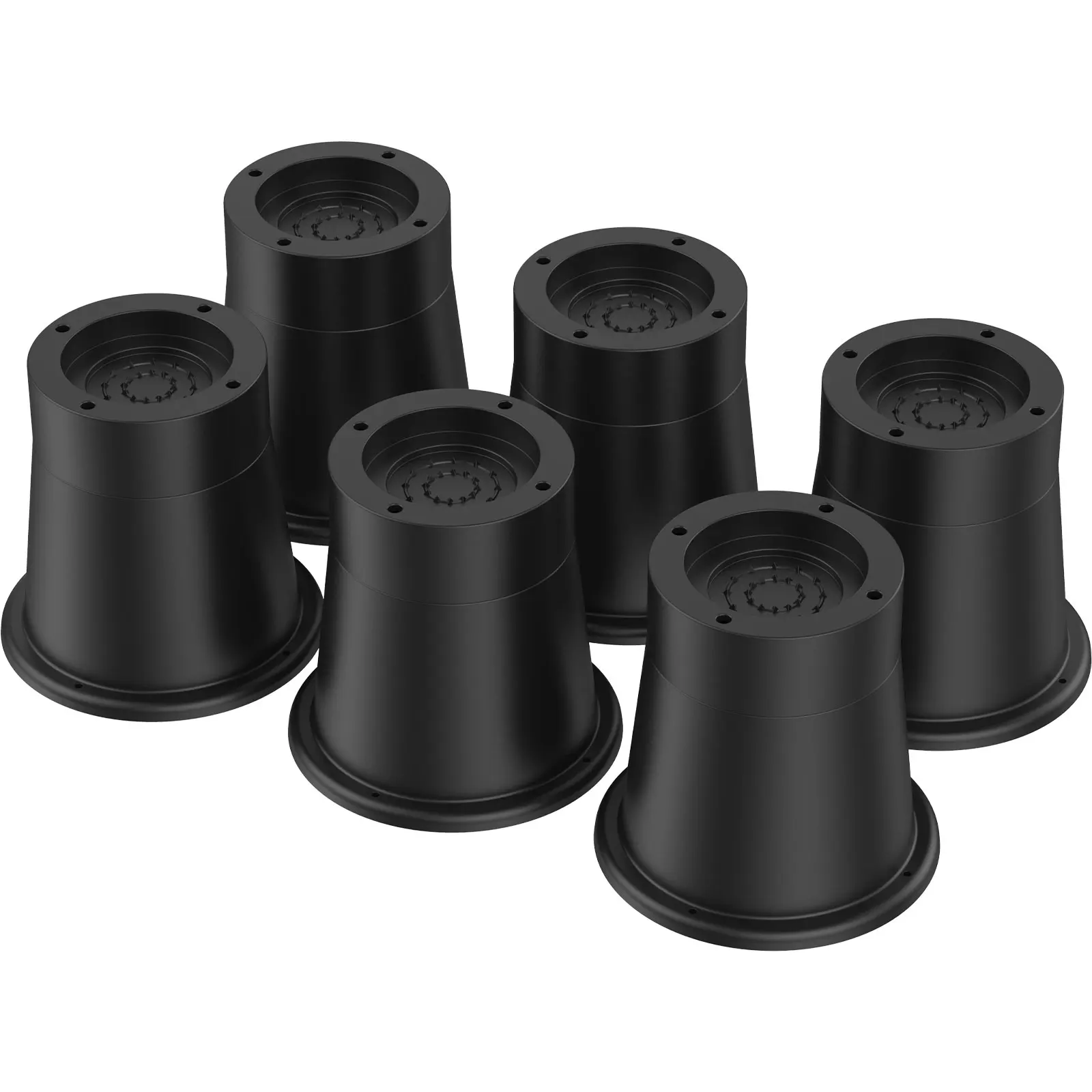4/6/8Pcs Heavy Duty Rubber Sofa Cabinet Feet Leg Bed Risers Stand Round Furniture Risers Anti Slip Frame Riser Raising Blocks