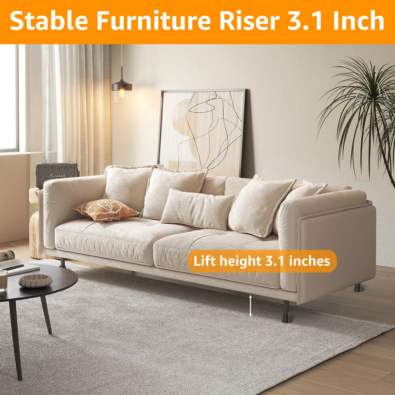 4/6/8Pcs Heavy Duty Rubber Sofa Cabinet Feet Leg Bed Risers Stand Round Furniture Risers Anti Slip Frame Riser Raising Blocks