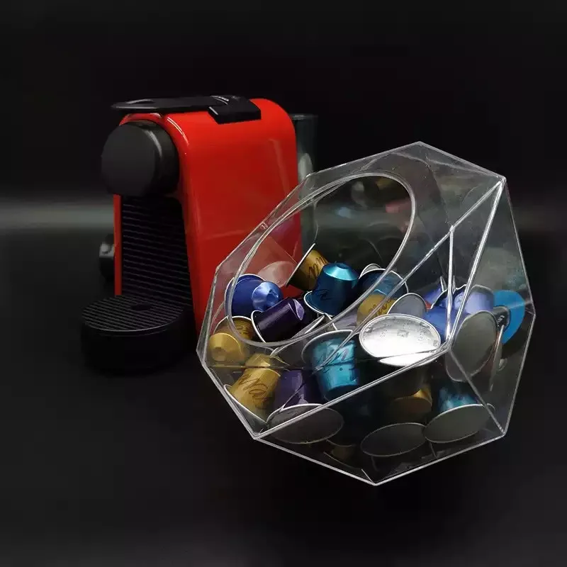 Transparent Coffee Pod Holder For Dolce Gusto Nespresso Acrylic Capsule Coffee Storage Box Household Capsule Accessories