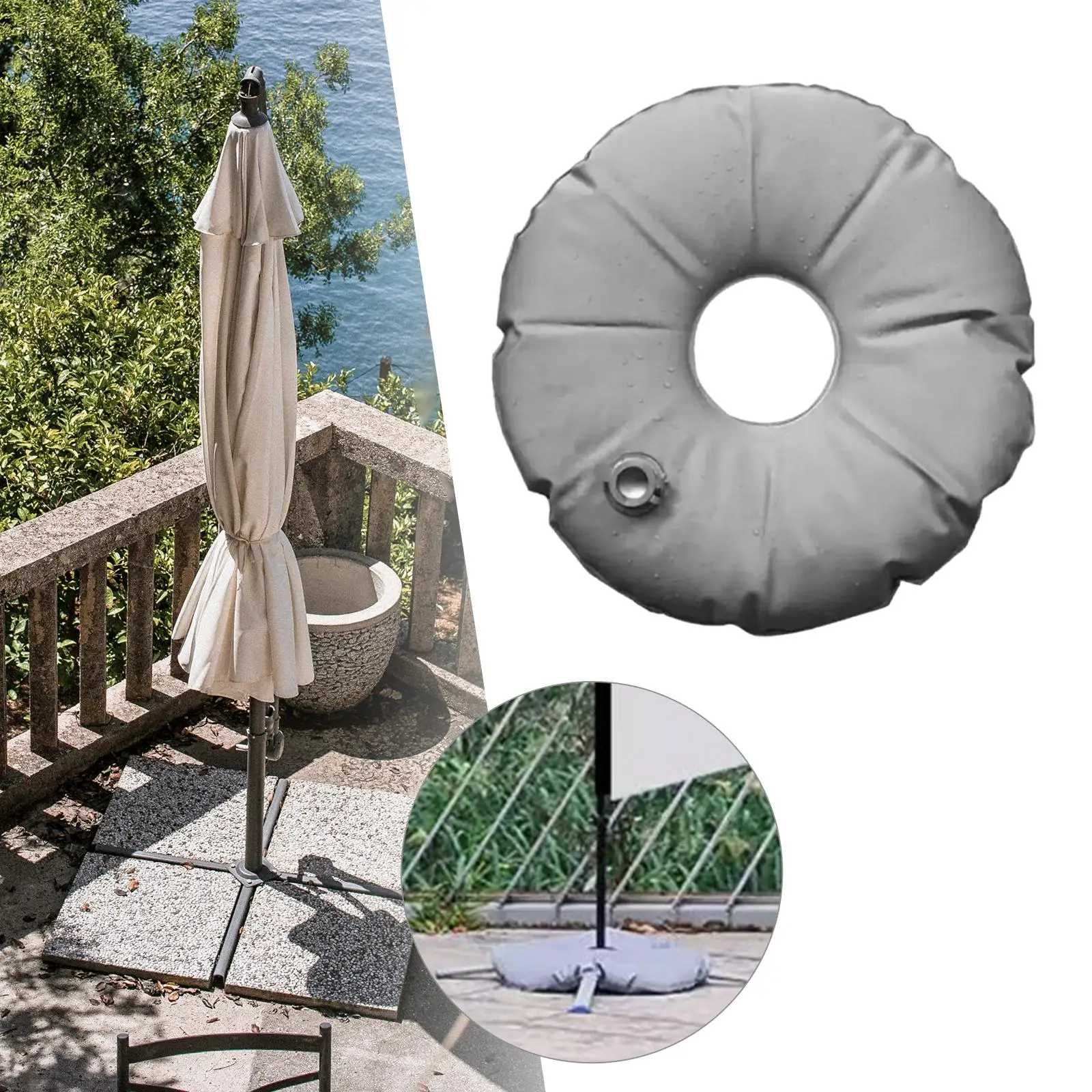 1x Umbrella Base Weight Water Bag Parasol Umbrella Stand Base Portable for Outdoor Patio Garden Beach