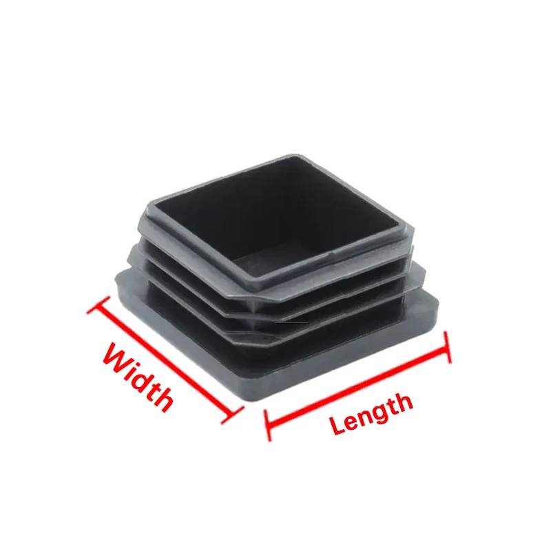 15x15mm-50x100mm Black Blanking End Caps Furniture Leg Tube Pipe Insert Plugs Rectangle/Square Dust Stopper