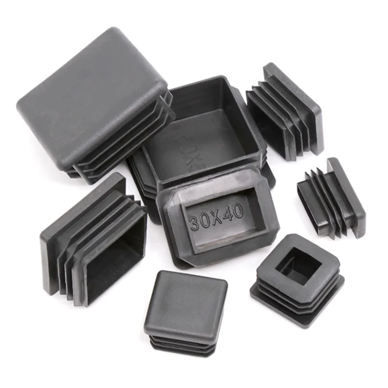 15x15mm-50x100mm Black Blanking End Caps Furniture Leg Tube Pipe Insert Plugs Rectangle/Square Dust Stopper