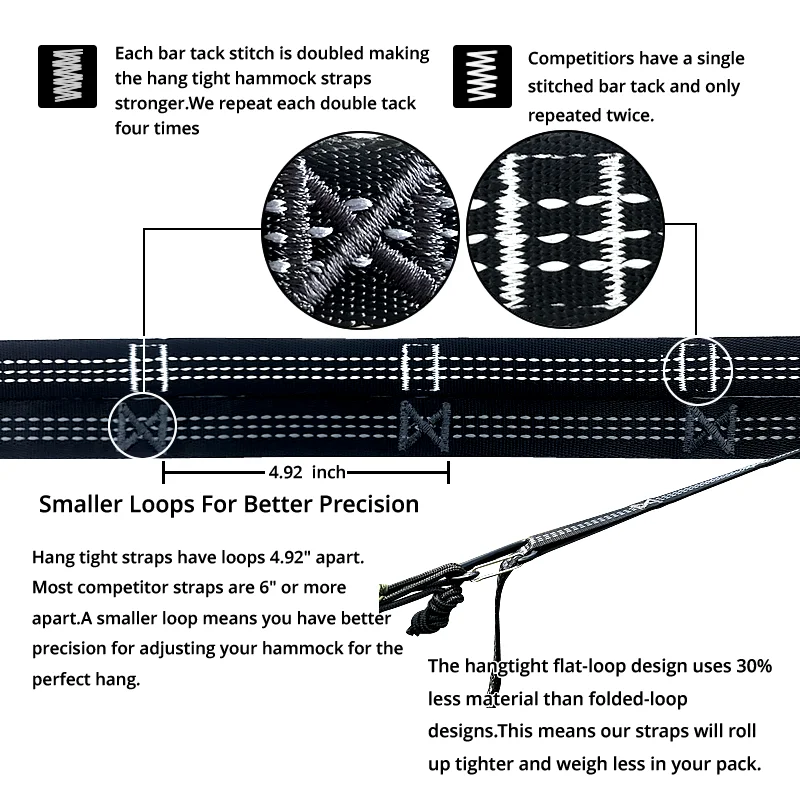 2Pcs Hammock Strap Rope Belt 300cm Tree Hanging Aerial Spare Part 400KG Load Outdoor Yoga Camping Hammock with Buckle