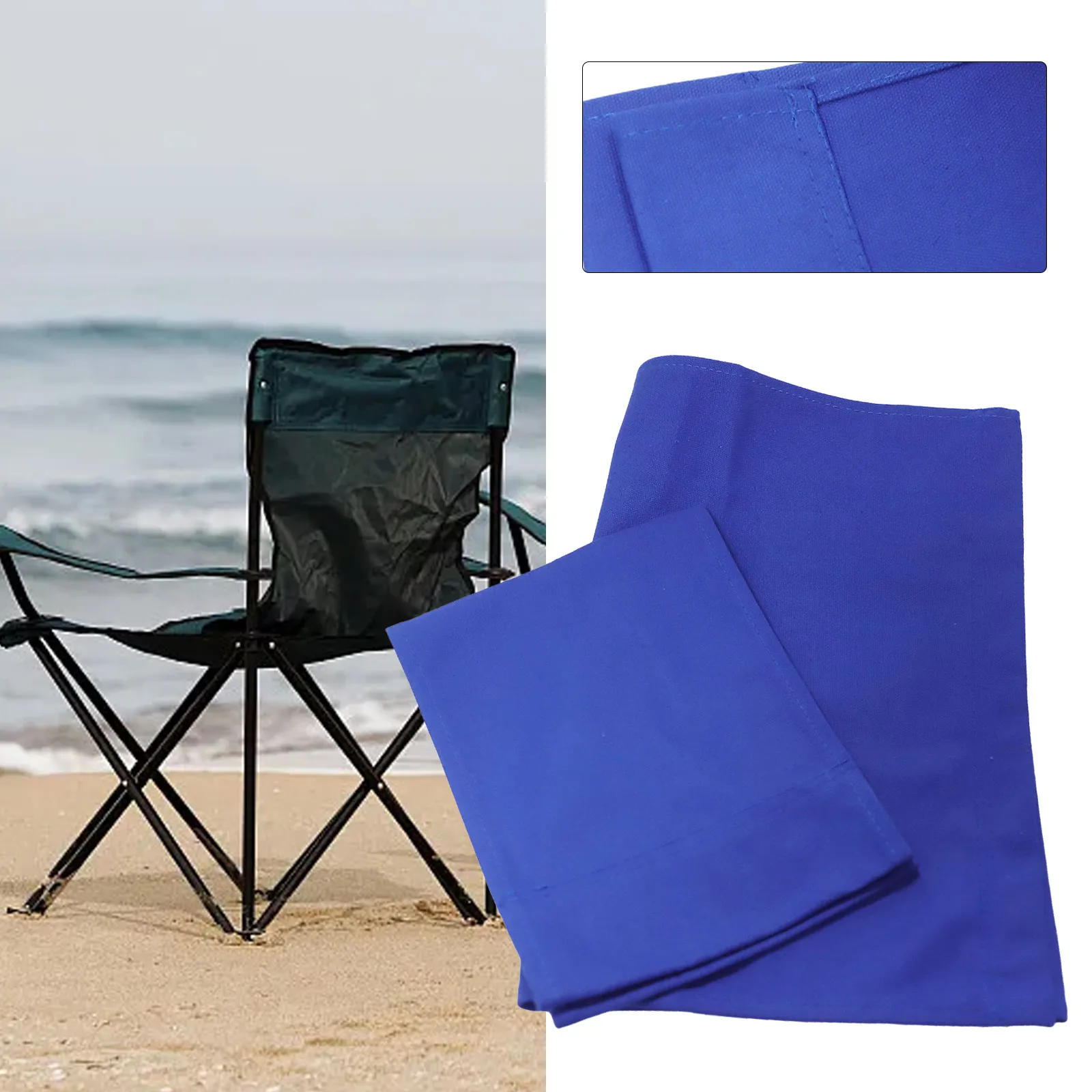 1set Seat Cover Polyester Cloth Washable Chair Seat Covers Kit Director Chair Seat Replacement Seat Cover With StickAccessories