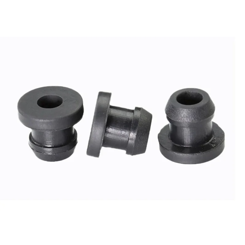 Black Silicone Rubber Snap-on Grommet Hollow Hole Plug Coil Ring Cable Wiring Protect Bushings