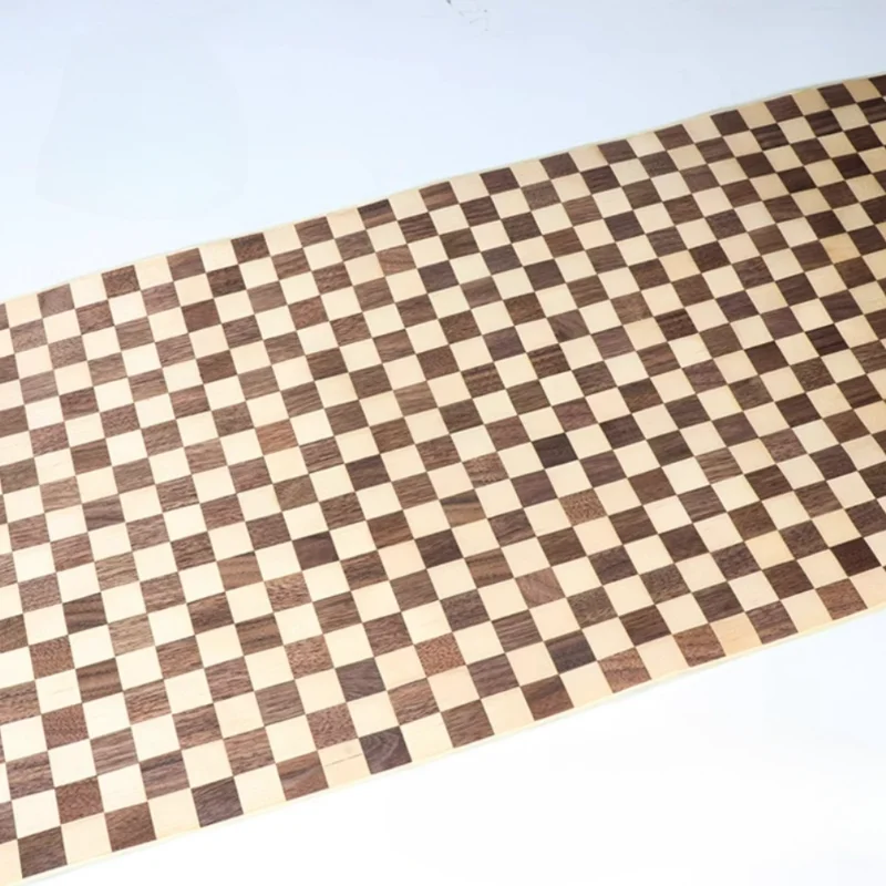 L:2.5Meters X400 x0.25mm Checkered Checkerboard Wood Veneer Crafts DIY Decoration Cabinets Furniture Veneer Sheet