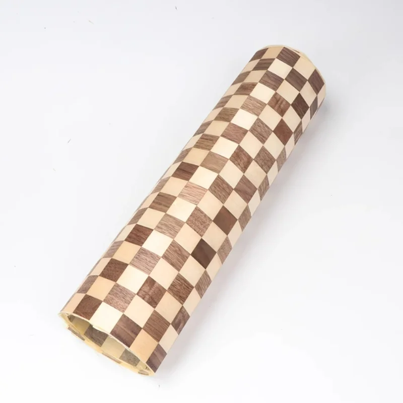 L:2.5Meters X400 x0.25mm Checkered Checkerboard Wood Veneer Crafts DIY Decoration Cabinets Furniture Veneer Sheet