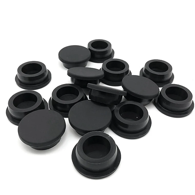 Black Silicone Rubber Hollow Stopper Plug Sealing Hole Caps Dust Plugs Pipe Tube Inserts Bungs Blanking End Cap