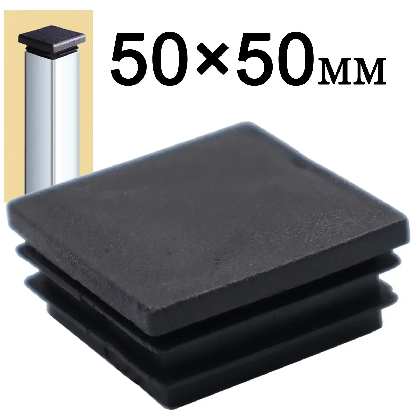 20PCS Furniture Leg Caps, Double Plug for Square Tubing, Anti-Scratch & Noise-Reducing Chair, Hand Protection for 50*50MM Posts
