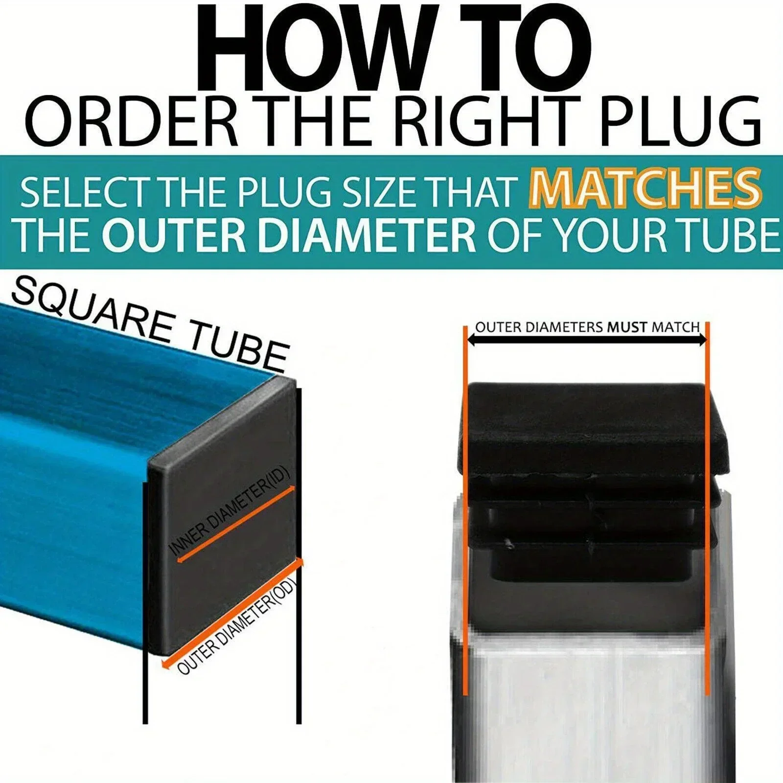 20PCS Furniture Leg Caps, Double Plug for Square Tubing, Anti-Scratch & Noise-Reducing Chair, Hand Protection for 50*50MM Posts