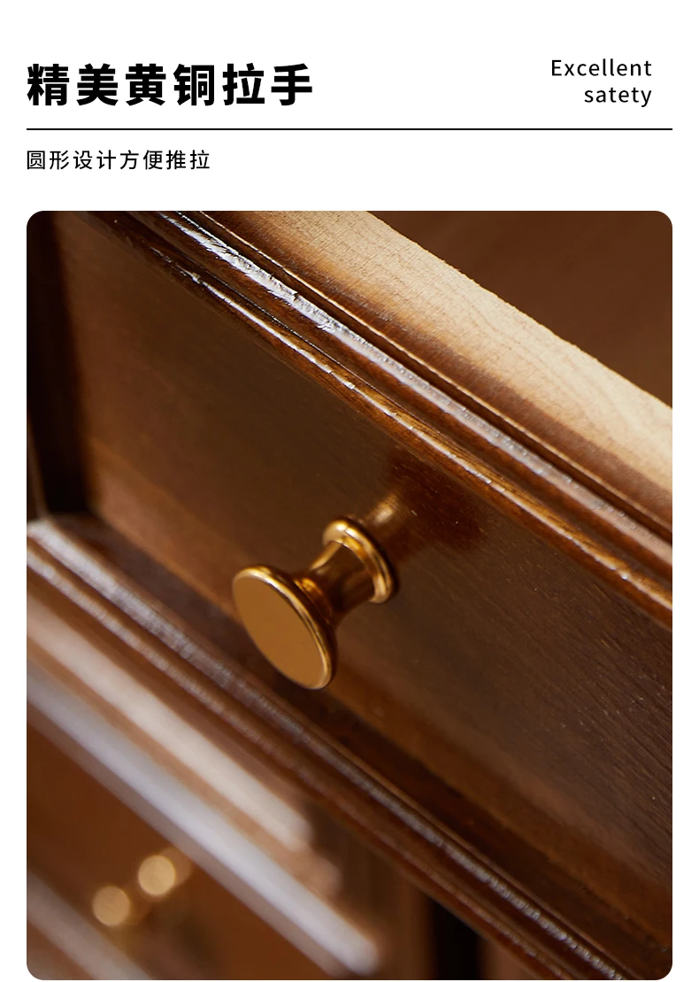 American Vintage Wooden 5-Drawer Dresser 45CM Side Storage Cabinet for Bedroom Multi-Functional Thickened Plywood Organizer