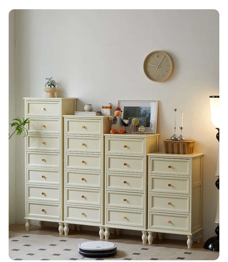 American Vintage Wooden 5-Drawer Dresser 45CM Side Storage Cabinet for Bedroom Multi-Functional Thickened Plywood Organizer