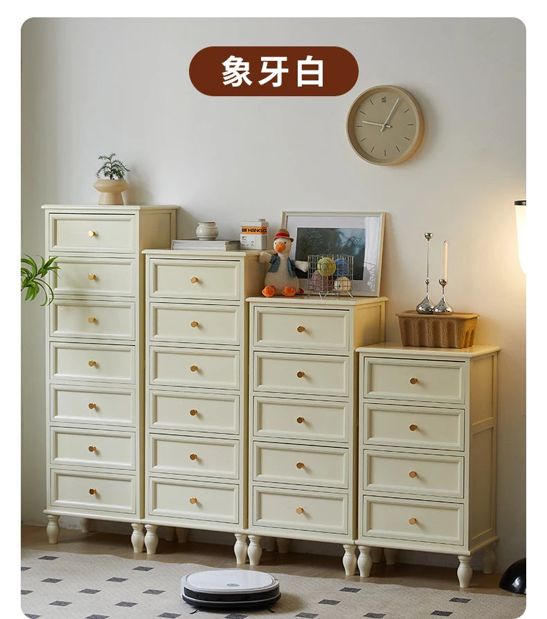 American Vintage Wooden 5-Drawer Dresser 45CM Side Storage Cabinet for Bedroom Multi-Functional Thickened Plywood Organizer