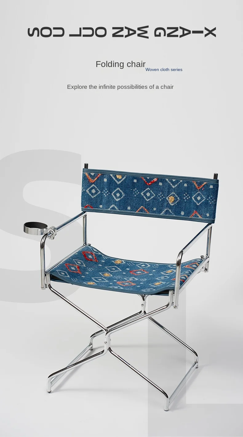 MOMO Oil Wax Fabric Minimalist Metal Dining Chair Small Household Foldable Dining Chair Home Reclining Chair