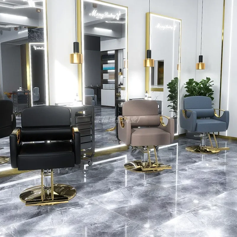Cheap Personalized Barber Chair Folding White Design Hairstylist Barber Chair Nordic Adjustable Silla Barberia Salon Furniture