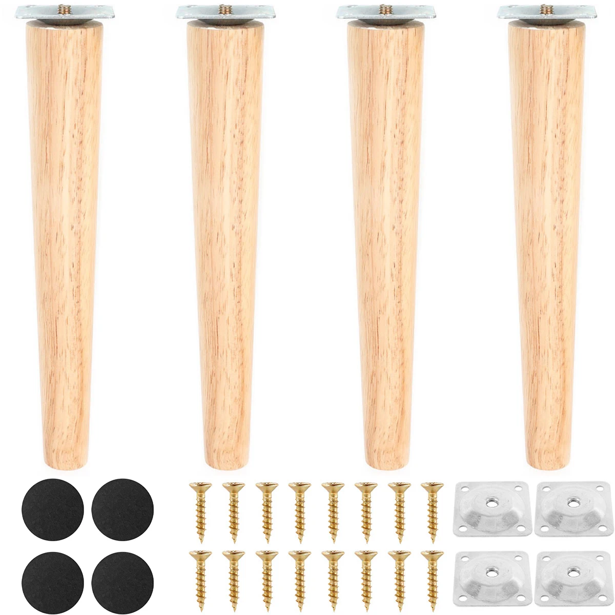 4Pcs Wooden Solid Furniture Legs Oblique/Straight Table Legs Non-slip Chair Sofa Feet Replacement Furniture Feet For Couch Bed