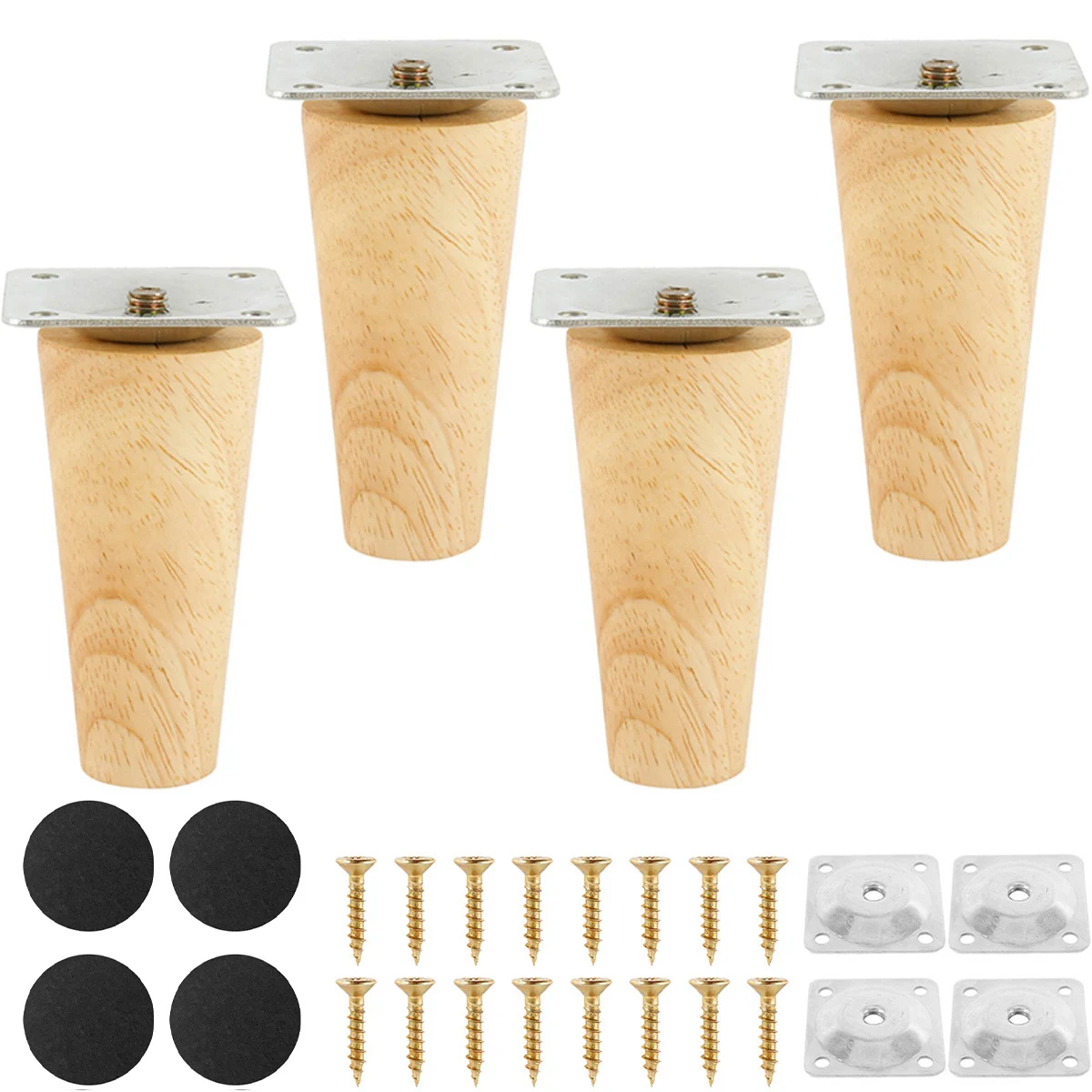 4Pcs Wooden Solid Furniture Legs Oblique/Straight Table Legs Non-slip Chair Sofa Feet Replacement Furniture Feet For Couch Bed