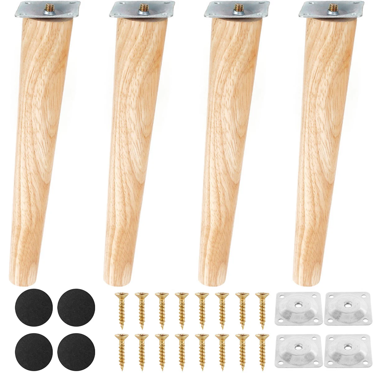 4Pcs Wooden Solid Furniture Legs Oblique/Straight Table Legs Non-slip Chair Sofa Feet Replacement Furniture Feet For Couch Bed