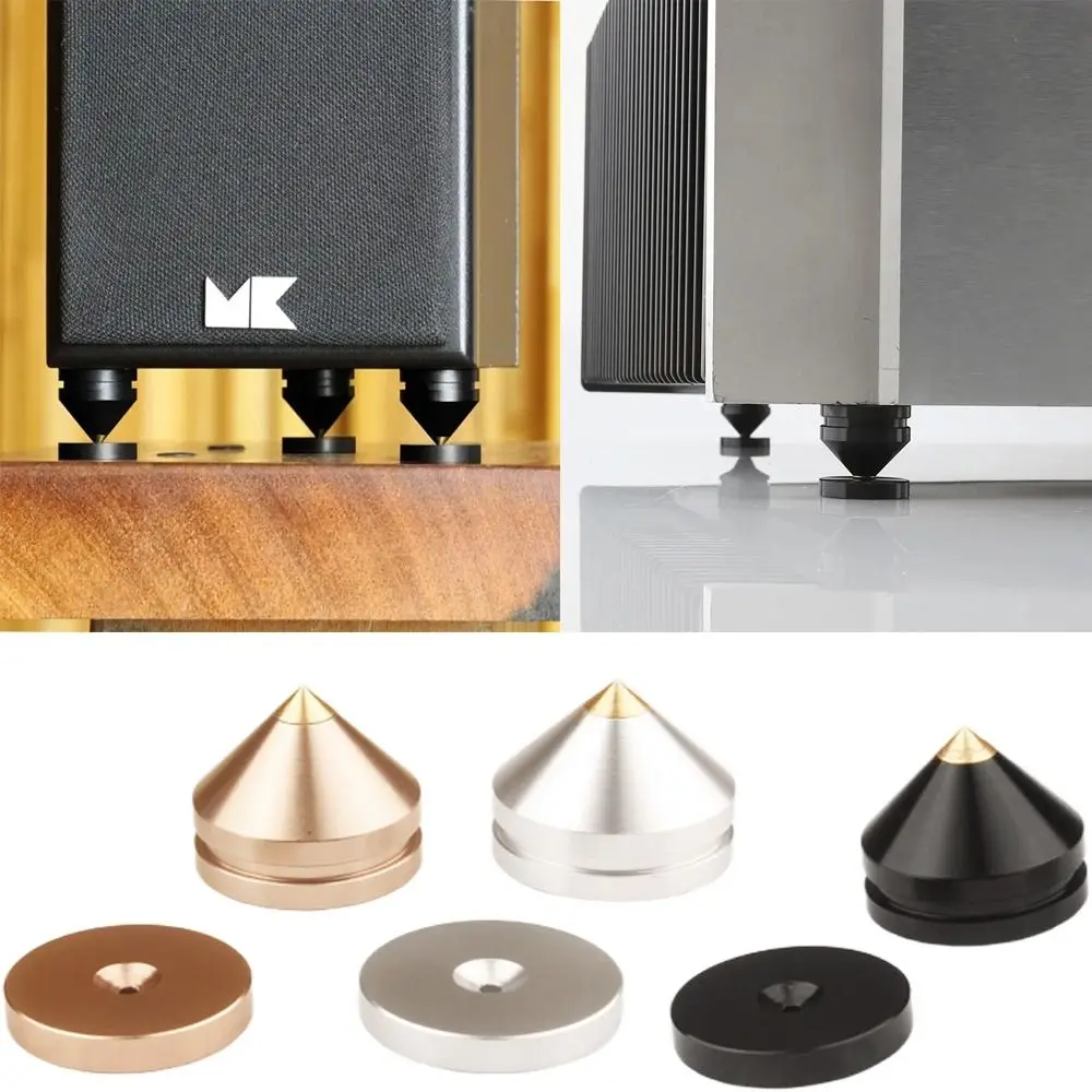 1Pcs Speaker Stand Feet Foot Pad Aluminium Alloy Metal Spikes Cone Floor Foot Nail for Loudspeakers Shoes Spike Shock Absorber