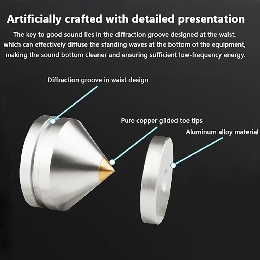 1Pcs Speaker Stand Feet Foot Pad Aluminium Alloy Metal Spikes Cone Floor Foot Nail for Loudspeakers Shoes Spike Shock Absorber