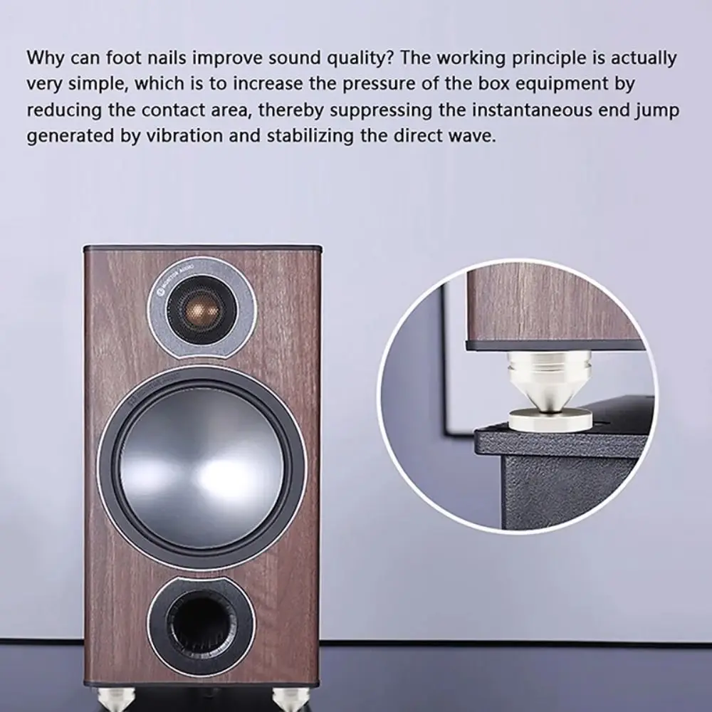 1Pcs Speaker Stand Feet Foot Pad Aluminium Alloy Metal Spikes Cone Floor Foot Nail for Loudspeakers Shoes Spike Shock Absorber