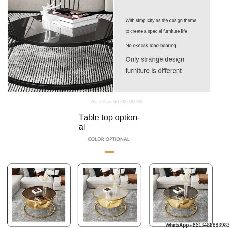 Small Apartment Living Room Round Household Minimalist Mini Table Modern Light Luxury