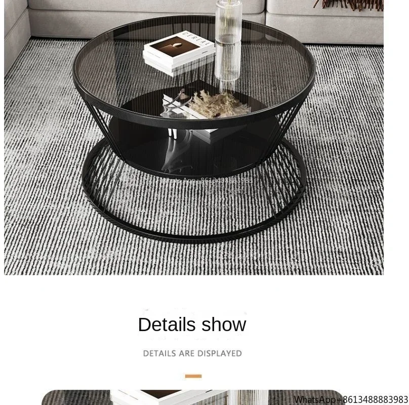 Small Apartment Living Room Round Household Minimalist Mini Table Modern Light Luxury