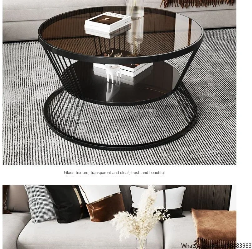 Small Apartment Living Room Round Household Minimalist Mini Table Modern Light Luxury
