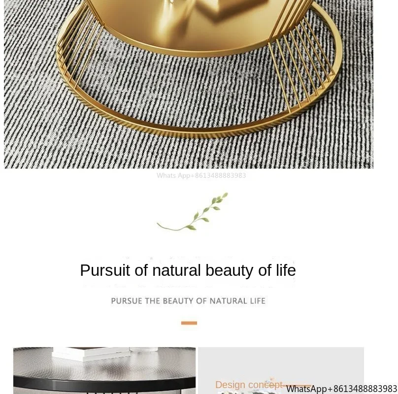 Small Apartment Living Room Round Household Minimalist Mini Table Modern Light Luxury