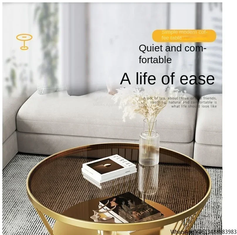 Small Apartment Living Room Round Household Minimalist Mini Table Modern Light Luxury