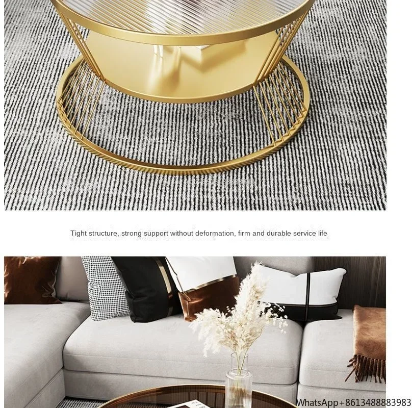 Small Apartment Living Room Round Household Minimalist Mini Table Modern Light Luxury